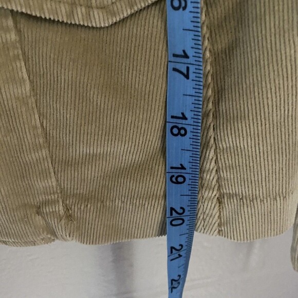 St. Johns Bay Womens Khaki Tan Corduroy Blazer Jacket Pockets Buttons - Picture 10 of 12